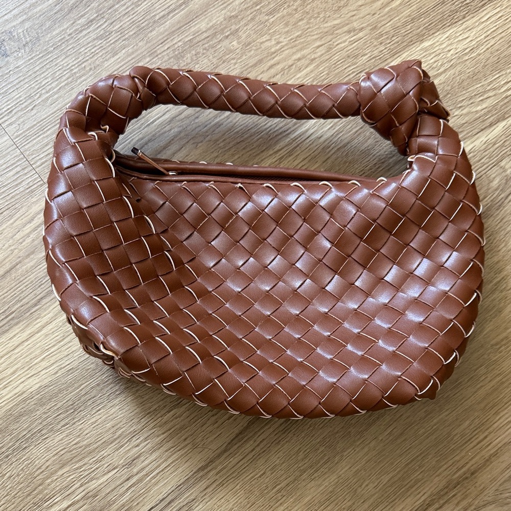 a new day Tan Woven Hobo Bag